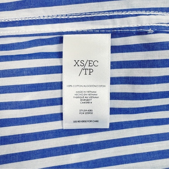 CAbi 6085 Prep School Blue Stripe Button Up Shirt Size XS EUC! - Picture 13 of 13